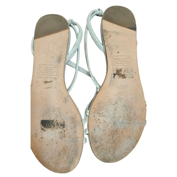 Lacoste Paris Leather Sandals Straps Grey Womens  Size 6 - Picture 8 of 10